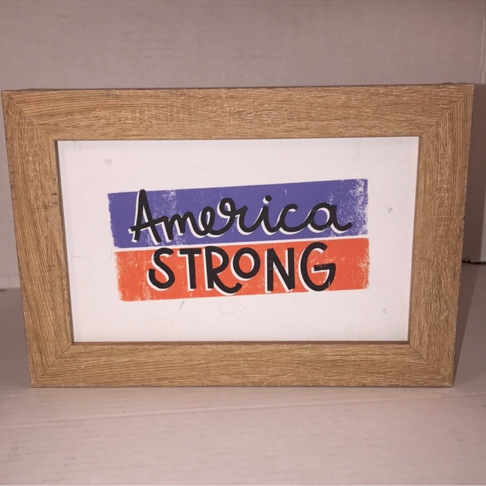 🆕”America Strong” Wooden Sign